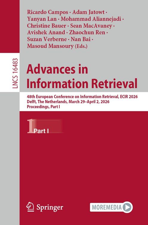 Produktbild: Advances in Information Retrieval