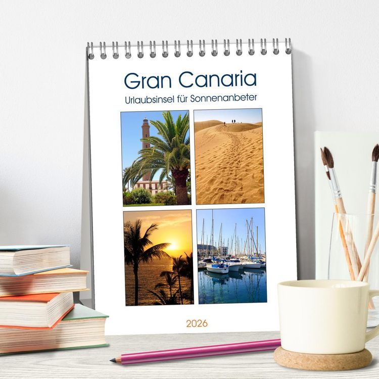 Produktbild: Gran Canaria - Urlaubsinsel f&uuml;r Sonnenanbeter (Tischkalender 2026 DIN A5 hoch), CALVENDO Monatskalender