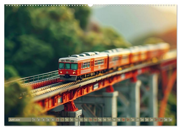 Produktbild: Miniaturwelt Eisenbahn - Zug um Zug ins Abenteuer (hochwertiger Premium Wandkalender 2026 DIN A2 quer), Kunstdruck in Hochglanz