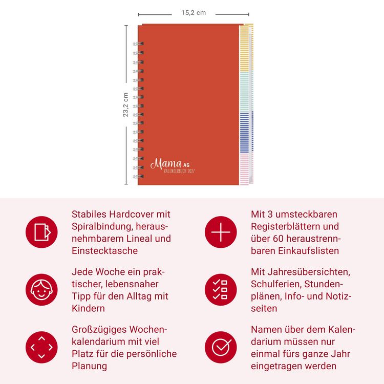 Produktbild: Mama AG Familienplaner Buch A5 2027