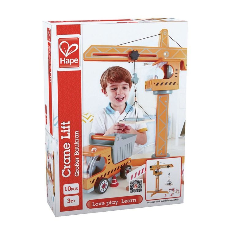 Produktbild: Hape E3011 - Gro&szlig;er Baukran, drehbar inkl. Zubeh&ouml;r, Holz