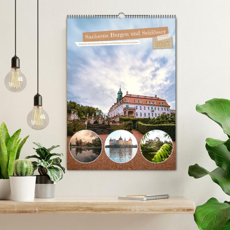 Produktbild: Sachsens Burgen und Schl&ouml;sser mit Ortsangaben (Wandkalender 2027 DIN A2 hoch), CALVENDO Monatskalender