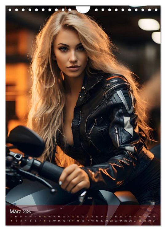 Produktbild: Bikes and Girls: Sexy M&auml;dels auf hei&szlig;en Mottorr&auml;dern (Wandkalender 2026 DIN A4 hoch), CALVENDO Monatskalender
