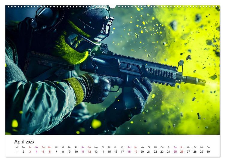Produktbild: Paintball cool (hochwertiger Premium Wandkalender 2026 DIN A2 quer), Kunstdruck in Hochglanz