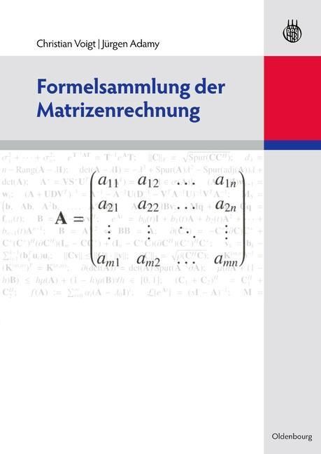 Produktbild: Formelsammlung der Matrizenrechnung