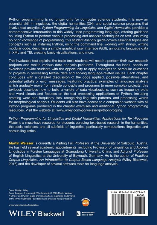 Produktbild: Python Programming for Linguistics and Text-focussed Digital Humanities