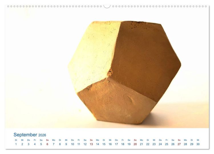 Produktbild: Formvollendete Symmetrie - Die platonischen K&ouml;rper modelliert mit Ton (Wandkalender 2026 DIN A2 quer), CALVENDO Monatskalender