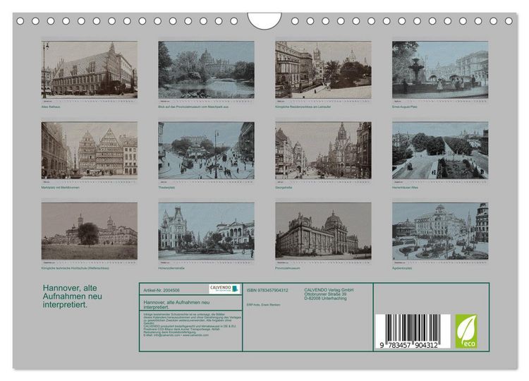 Produktbild: Hannover, alte Aufnahmen neu interpretiert. (Wandkalender 2026 DIN A4 quer), CALVENDO Monatskalender