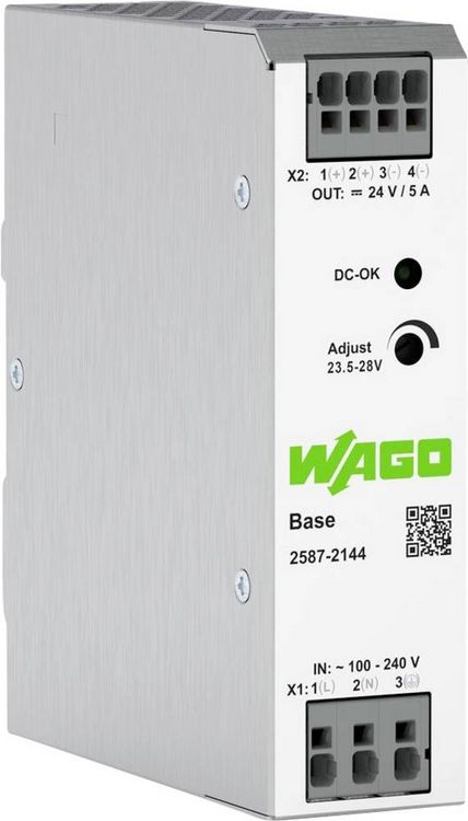 Produktbild: WAGO 2587-2144 Hutschienen-Netzteil (DIN-Rail) 24 V/DC 5 A 120 W Anzahl Ausg&auml;nge:1 x Inhalt 1 St.