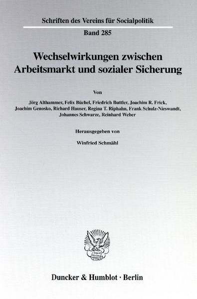 Produktbild: Wechselwirkungen zwischen Arbeitsmarkt und sozialer Sicherung.