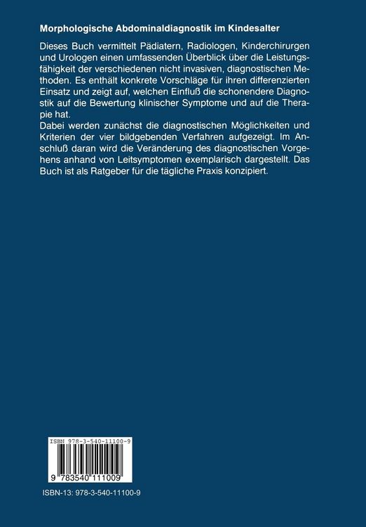 Produktbild: Morphologische Abdominaldiagnostik im Kindesalter