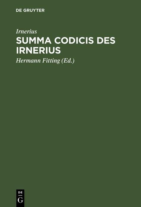 Produktbild: Summa codicis des Irnerius