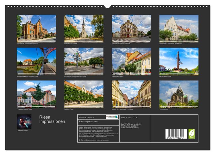 Produktbild: Riesa Impressionen (hochwertiger Premium Wandkalender 2026 DIN A2 quer), Kunstdruck in Hochglanz