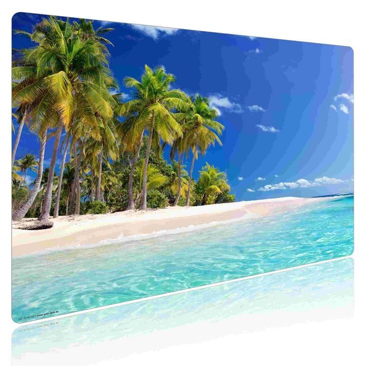 Produktbild: Cover-your-desk Schreibtischunterlage f&uuml;r Kinder und Erwachsene Palmen am Meer, aus hochwertigem Vinyl , 60 x 40 cm
