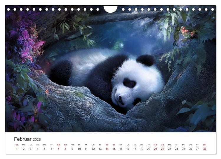 Produktbild: Schwarz auf Wei&szlig; - Der Panda-Kalender (Wandkalender 2026 DIN A4 quer), CALVENDO Monatskalender