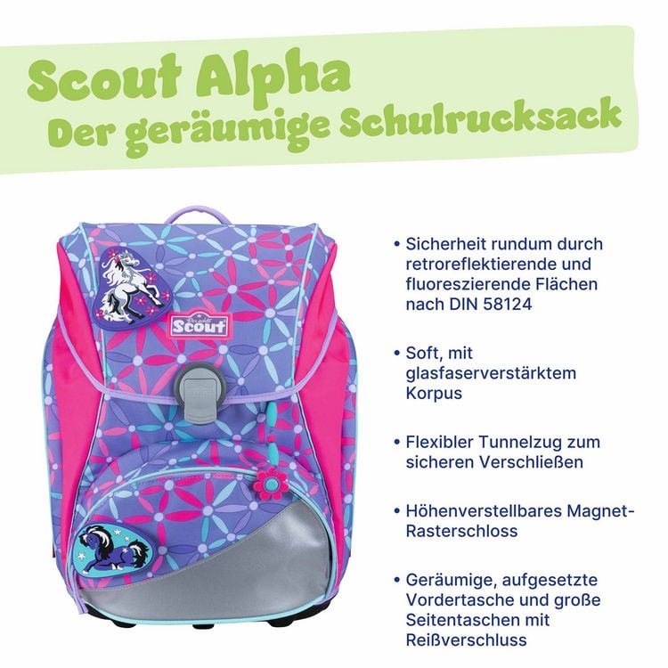 Produktbild: Scout Schulranzen Set Alpha, Schulranzen Set, 4tlg, Pony Love