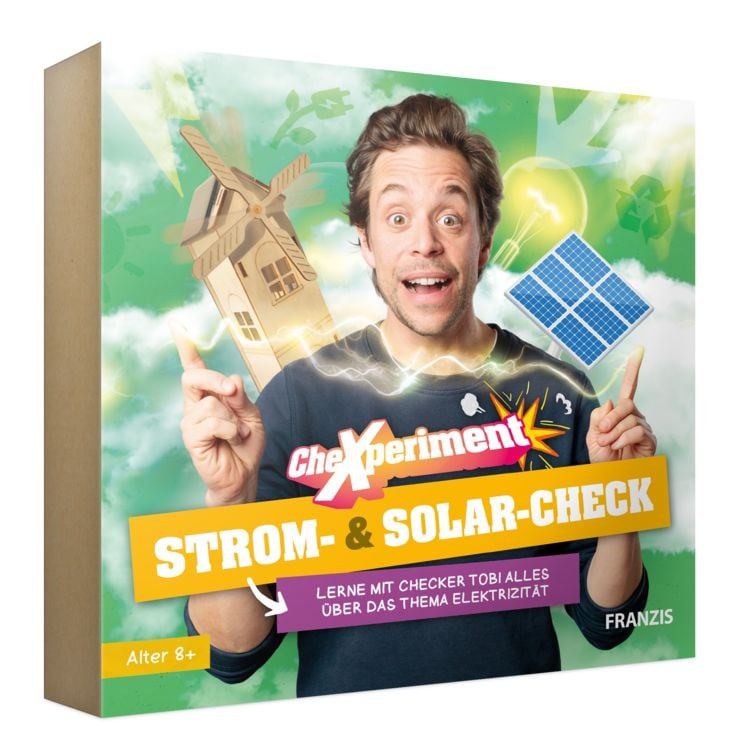 Produktbild: FRANZIS 67268 - CheXperiment Strom- und Solarcheck: Lerne mit Checker Tobi alles &uuml;ber Elektrizit&auml;t! Ab 8 Jahren