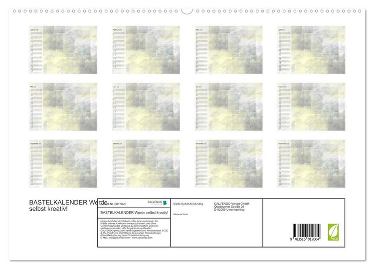 Produktbild: BASTELKALENDER Werde selbst kreativ! (hochwertiger Premium Wandkalender 2026 DIN A2 quer), Kunstdruck in Hochglanz