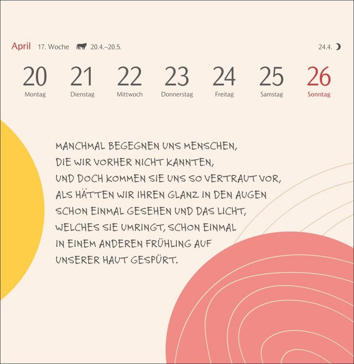 Clara Louise: Die Sonne in Orange getaucht Premium-Postkartenkalender 2026 - 53 Postkarten mit poetischen Gedanken
