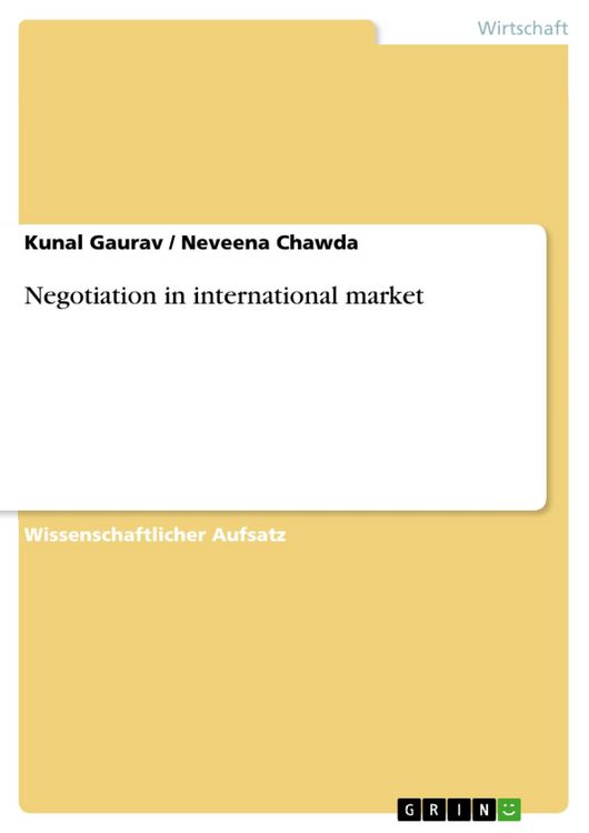Produktbild: Negotiation in international market