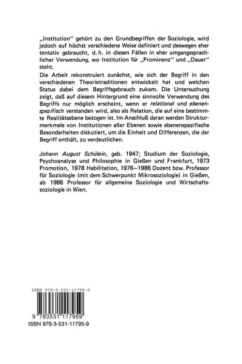Produktbild: Theorie der Institution