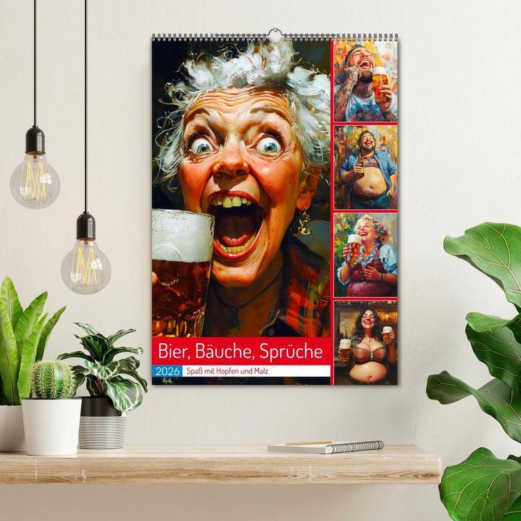 Produktbild: Bier, B&auml;uche, Spr&uuml;che. Spa&szlig; mit Hopfen und Malz (Wandkalender 2026 DIN A2 hoch), CALVENDO Monatskalender