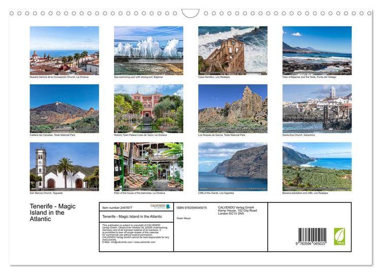 Produktbild: Tenerife - Magic Island in the Atlantic (Wall Calendar 2027 DIN A3 landscape), CALVENDO 12 Month Wall Calendar
