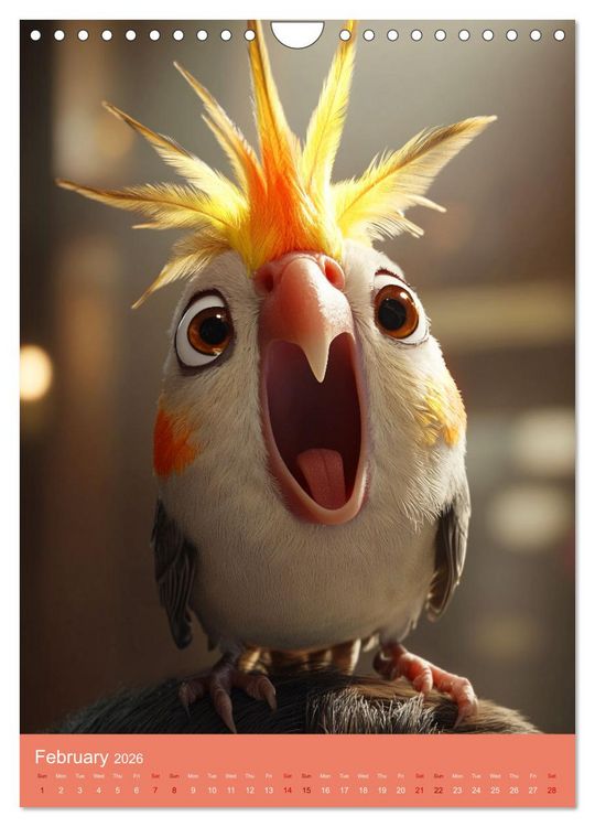 Produktbild: Cockatiel Chirpy Moments (Wall Calendar 2026 DIN A4 portrait), CALVENDO 12 Month Wall Calendar