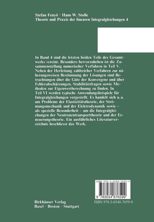 Produktbild: Theorie und Praxis der linearen Integralgleichungen 4