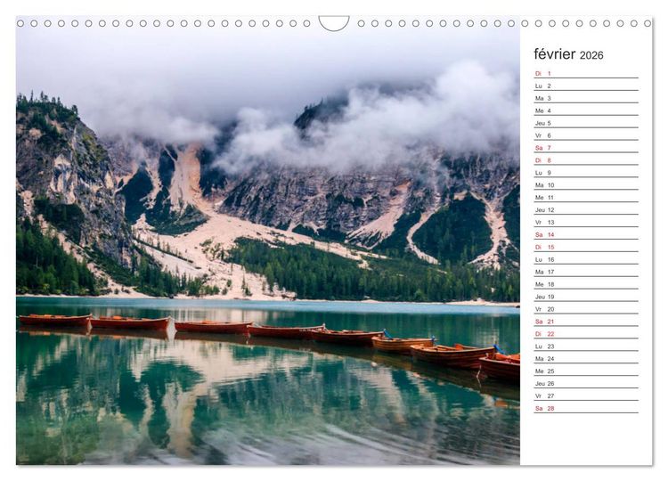 Produktbild: Balade au c&oelig;ur des Dolomites (Calendrier mural 2026 DIN A3 vertical), CALVENDO calendrier mensuel