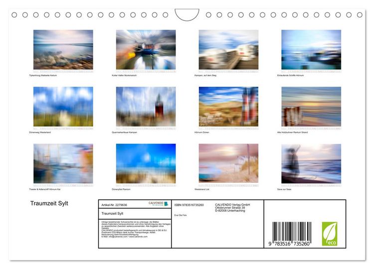 Produktbild: Traumzeit Sylt (Wandkalender 2026 DIN A4 quer), CALVENDO Monatskalender
