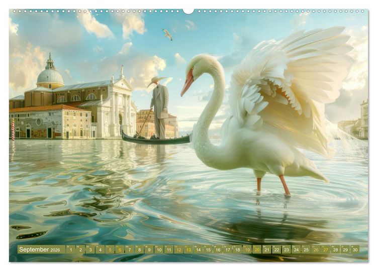 Produktbild: Theatralische surreale Szenen im venezianischen Stil (Wandkalender 2026 DIN A2 quer), CALVENDO Monatskalender