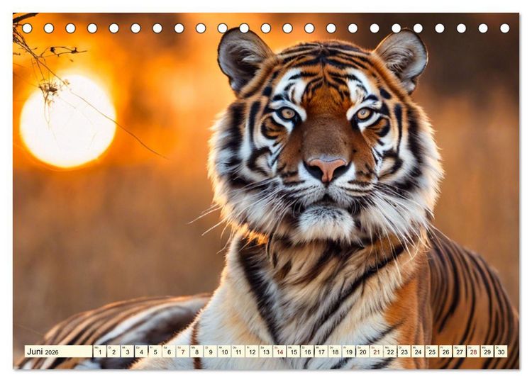 Produktbild: Tiger ganz nah (Tischkalender 2026 DIN A5 quer), CALVENDO Monatskalender