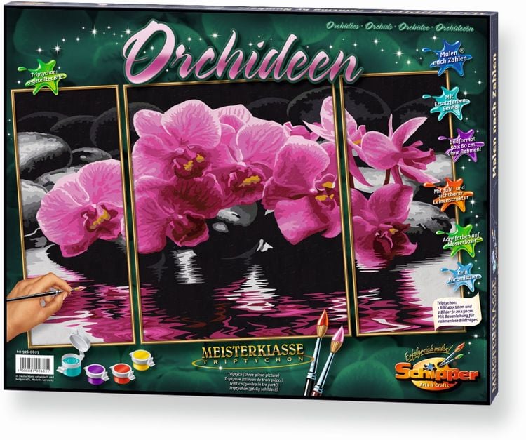 Produktbild: Malen nach Zahlen Orchideen - Triptychon