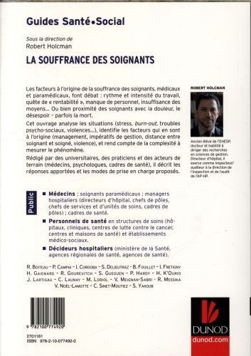 Produktbild: La souffrance des soignants : stress, burn-out, violences...