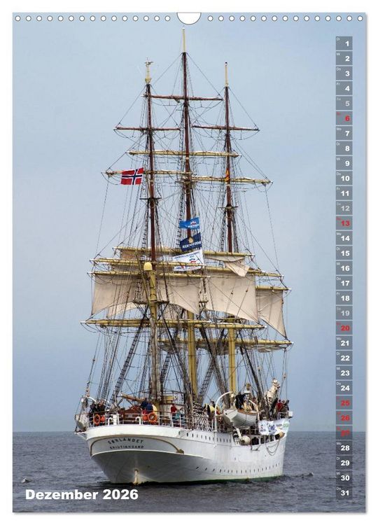 Produktbild: Segelromantik - Gro&szlig;segler auf der Ostsee (Wandkalender 2026 DIN A3 hoch), CALVENDO Monatskalender
