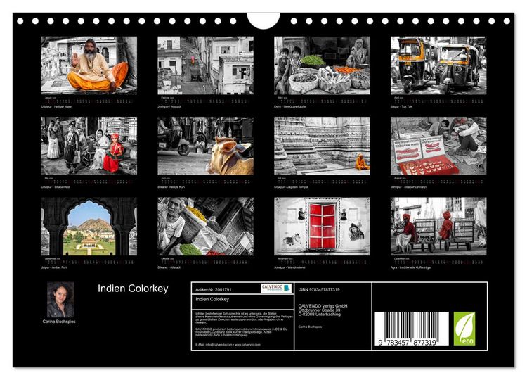 Produktbild: Indien Colorkey (Wandkalender 2026 DIN A4 quer), CALVENDO Monatskalender