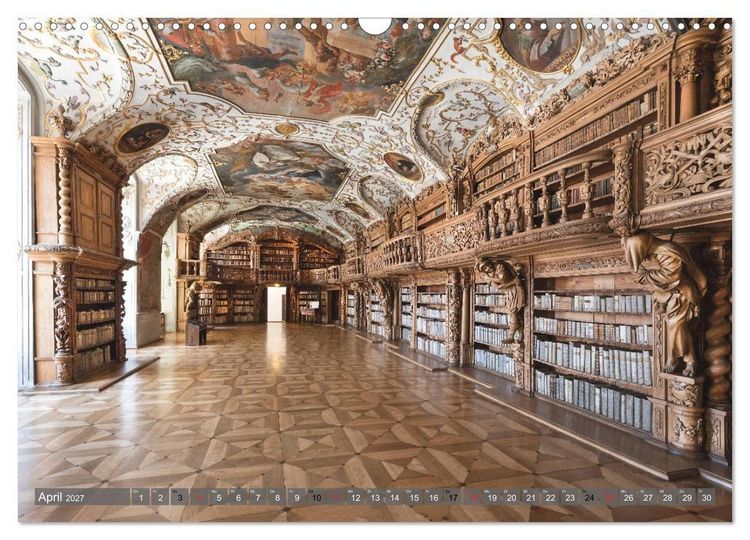 Produktbild: Kloster Waldsassen Stiftsbibliothek (Wandkalender 2027 DIN A3 quer), CALVENDO Monatskalender