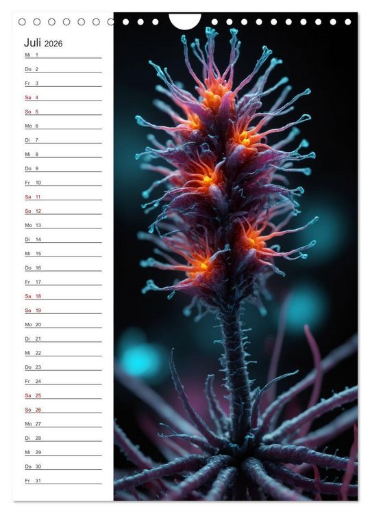 Produktbild: Leuchtende Mikroflora (Wandkalender 2026 DIN A4 hoch), CALVENDO Monatskalender