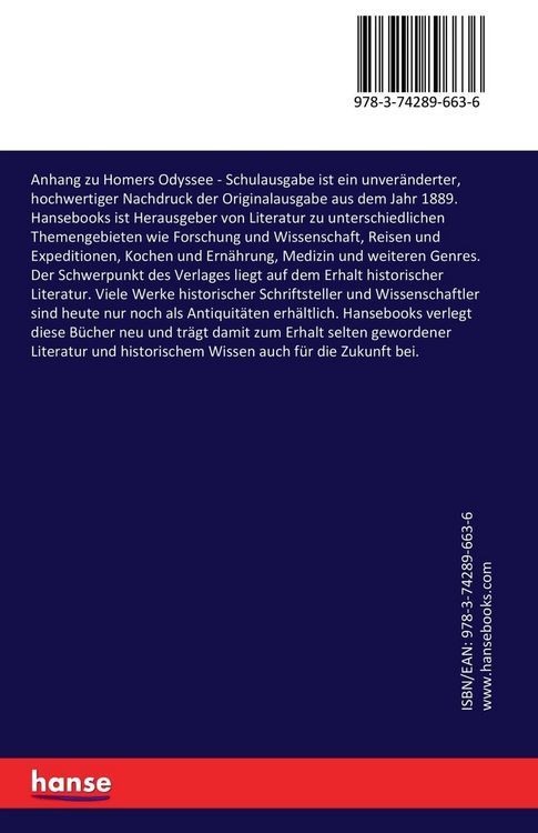 Produktbild: Anhang zu Homers Odyssee