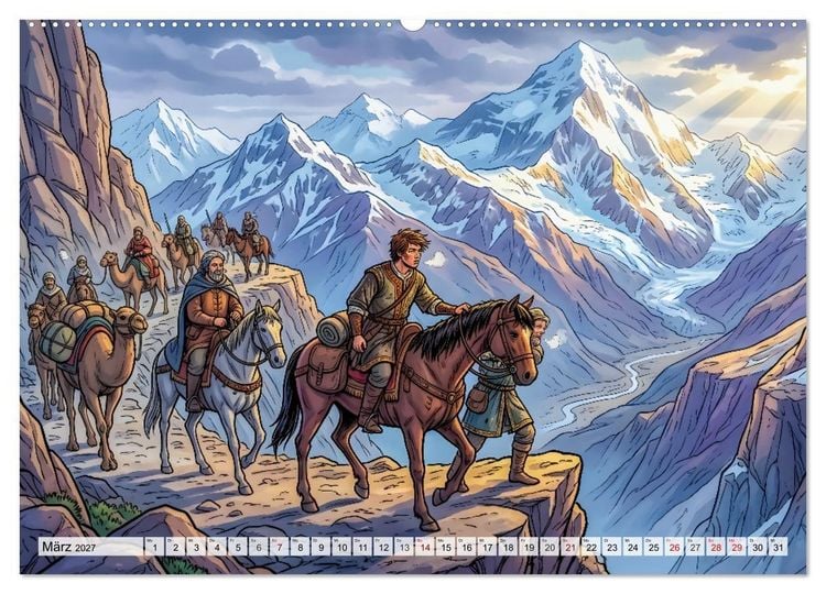 Produktbild: Marco Polo - Die gro&szlig;e Reise nach Osten (Wandkalender 2027 DIN A2 quer), CALVENDO Monatskalender