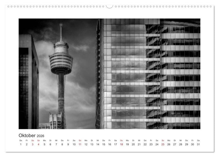 Produktbild: SYDNEY Monochrom (hochwertiger Premium Wandkalender 2026 DIN A2 quer), Kunstdruck in Hochglanz