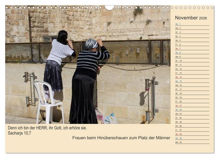 Produktbild: Jerusalem mit Bibelversen / Geburtstagsplaner (Wandkalender 2026 DIN A3 quer), CALVENDO Monatskalender