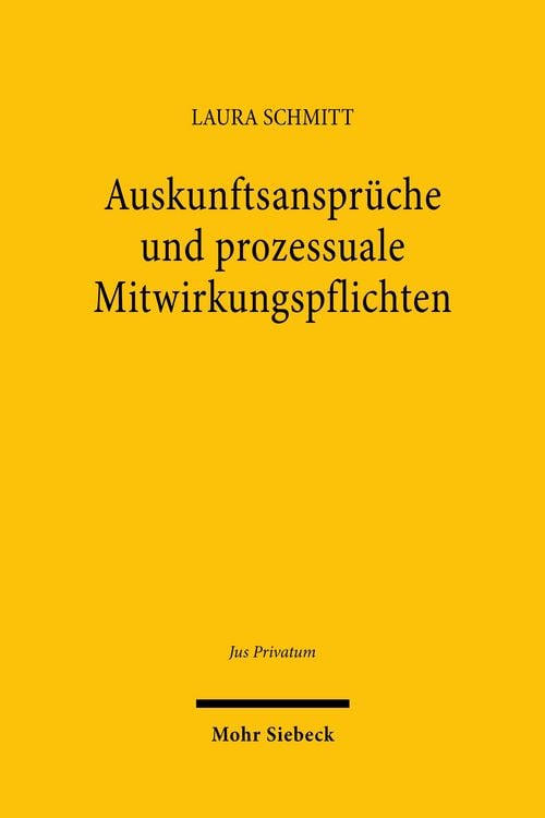 Produktbild: Auskunftsanspr&uuml;che und prozessuale Mitwirkungspflichten