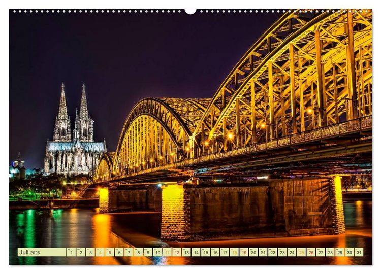 Produktbild: St&auml;dte der Welt - Skylines in der Nacht (Wandkalender 2026 DIN A2 quer), CALVENDO Monatskalender