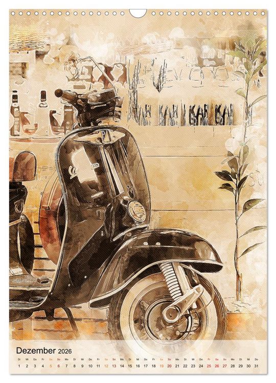 Produktbild: Motorroller - Vespa Galerie (Wandkalender 2026 DIN A3 hoch), CALVENDO Monatskalender