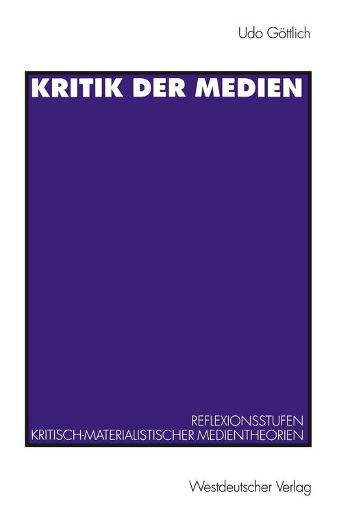 Produktbild: Kritik der Medien