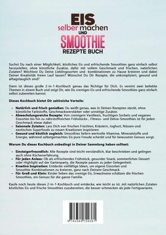 Produktbild: Eis selber machen und Smoothie Rezepte Buch