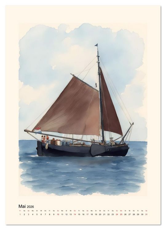 Produktbild: Unter Segeln &uuml;ber's Ijsselmeer (Wandkalender 2026 DIN A3 hoch), CALVENDO Monatskalender