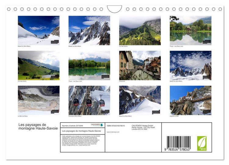 Produktbild: Les paysages de montagne Haute-Savoie (Calendrier mural 2026 DIN A4 vertical), CALVENDO calendrier mensuel